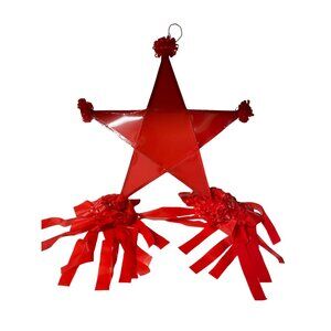 Vintage Saipan Parol Christmas Lantern Ornament Red Bamboo Filipino Holiday Deco